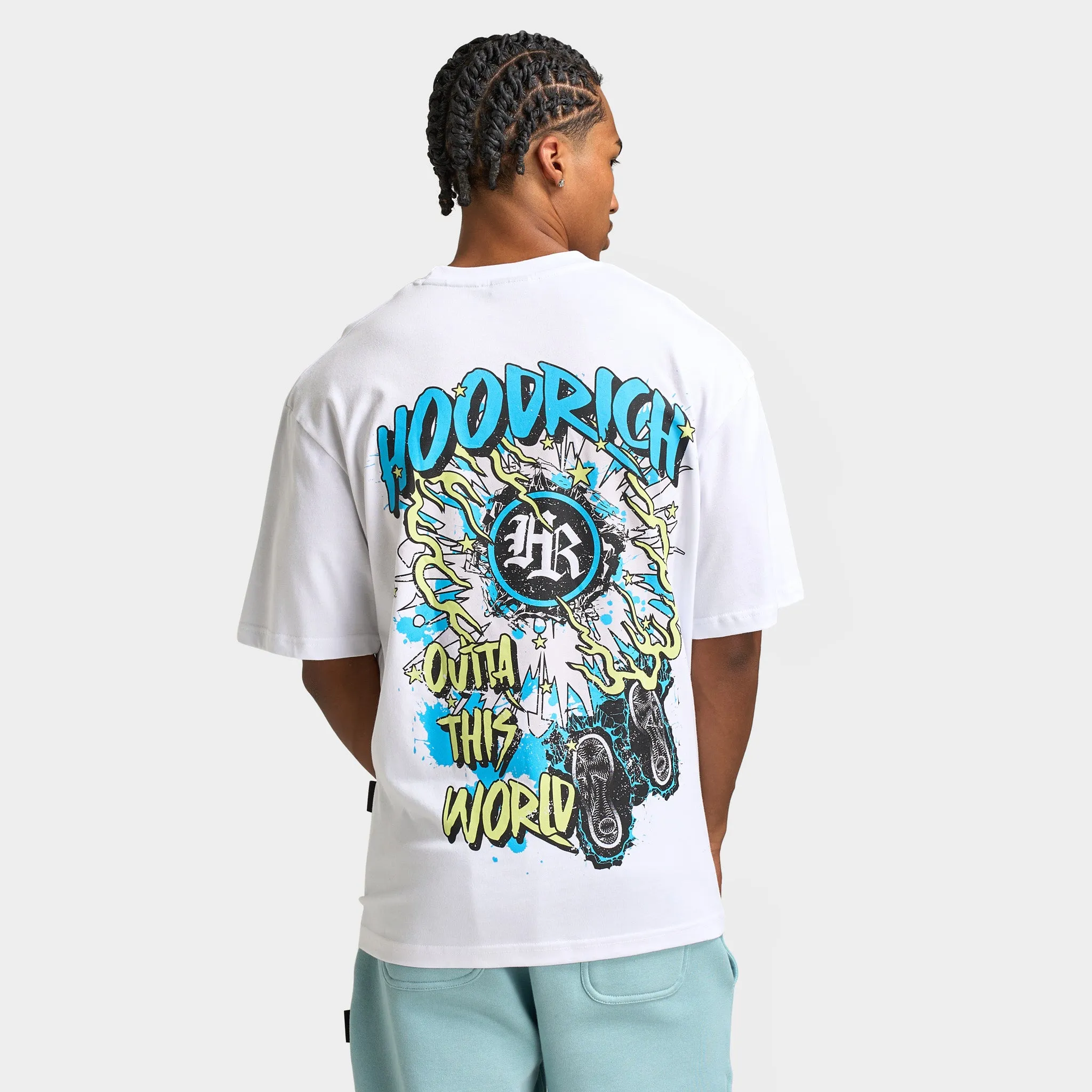 Hoodrich Footprint Oversized Graphic T-shirt White / Aquarius - Shadow Lime sold by JD Sports product image thumbnail 2