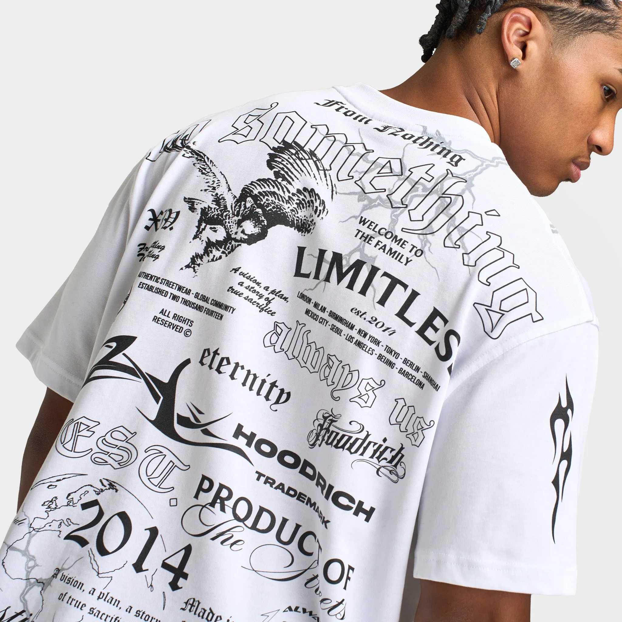 Hoodrich Dark Oversized Graphic T-shirt / White sold by JD Sports product image thumbnail 5