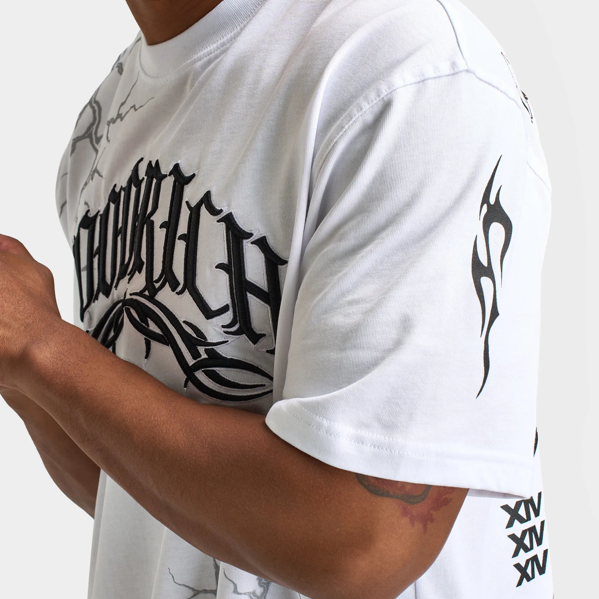 Hoodrich Dark Oversized Graphic T-shirt / White sold by JD Sports product image thumbnail 4