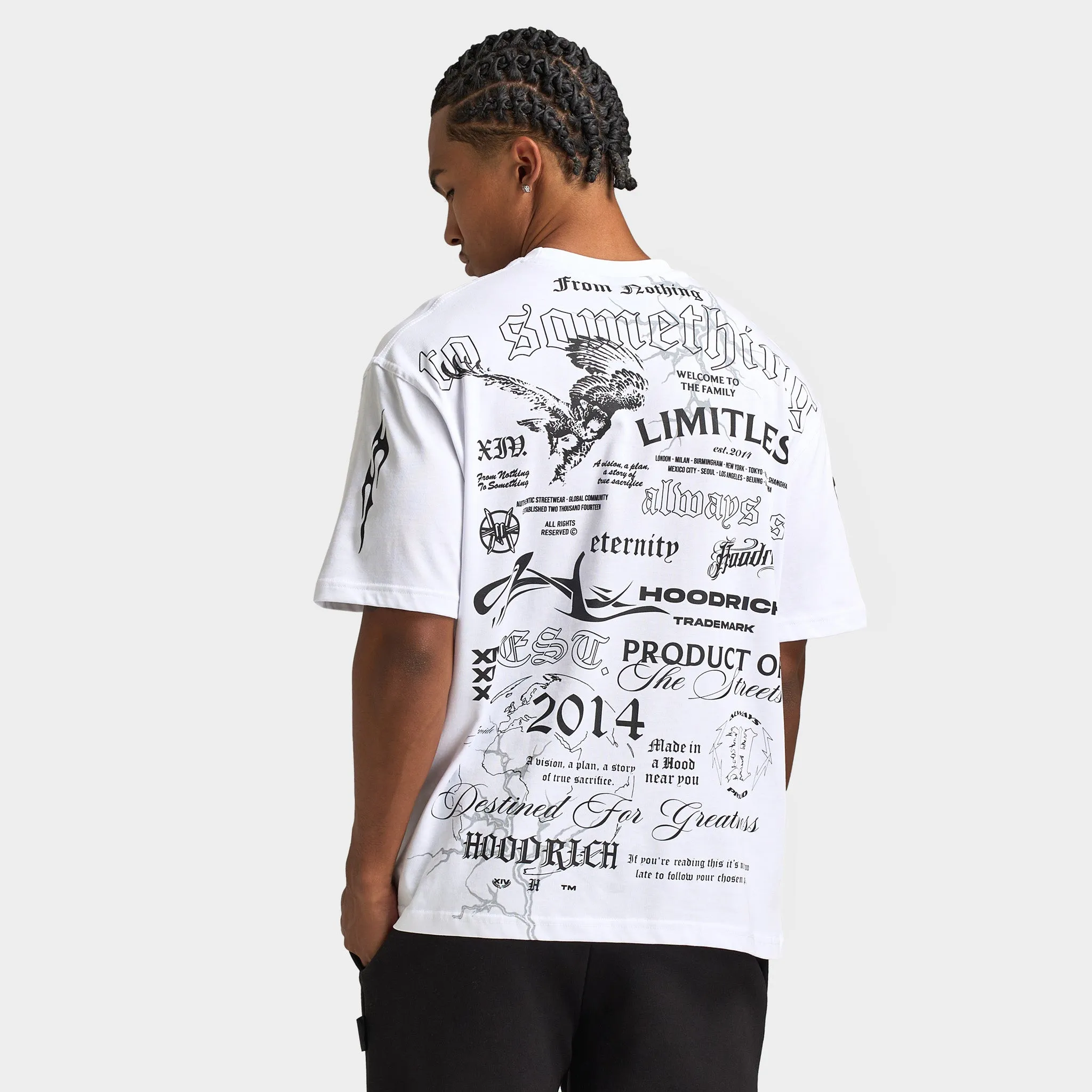 Hoodrich Dark Oversized Graphic T-shirt / White sold by JD Sports product image thumbnail 2
