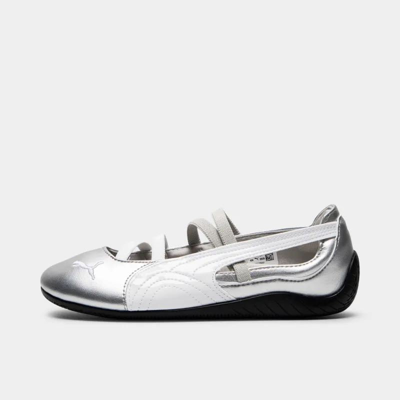 PUMA Women's Speedcat Ballet Metallic Puma Silver / Puma White sold by JD Sports