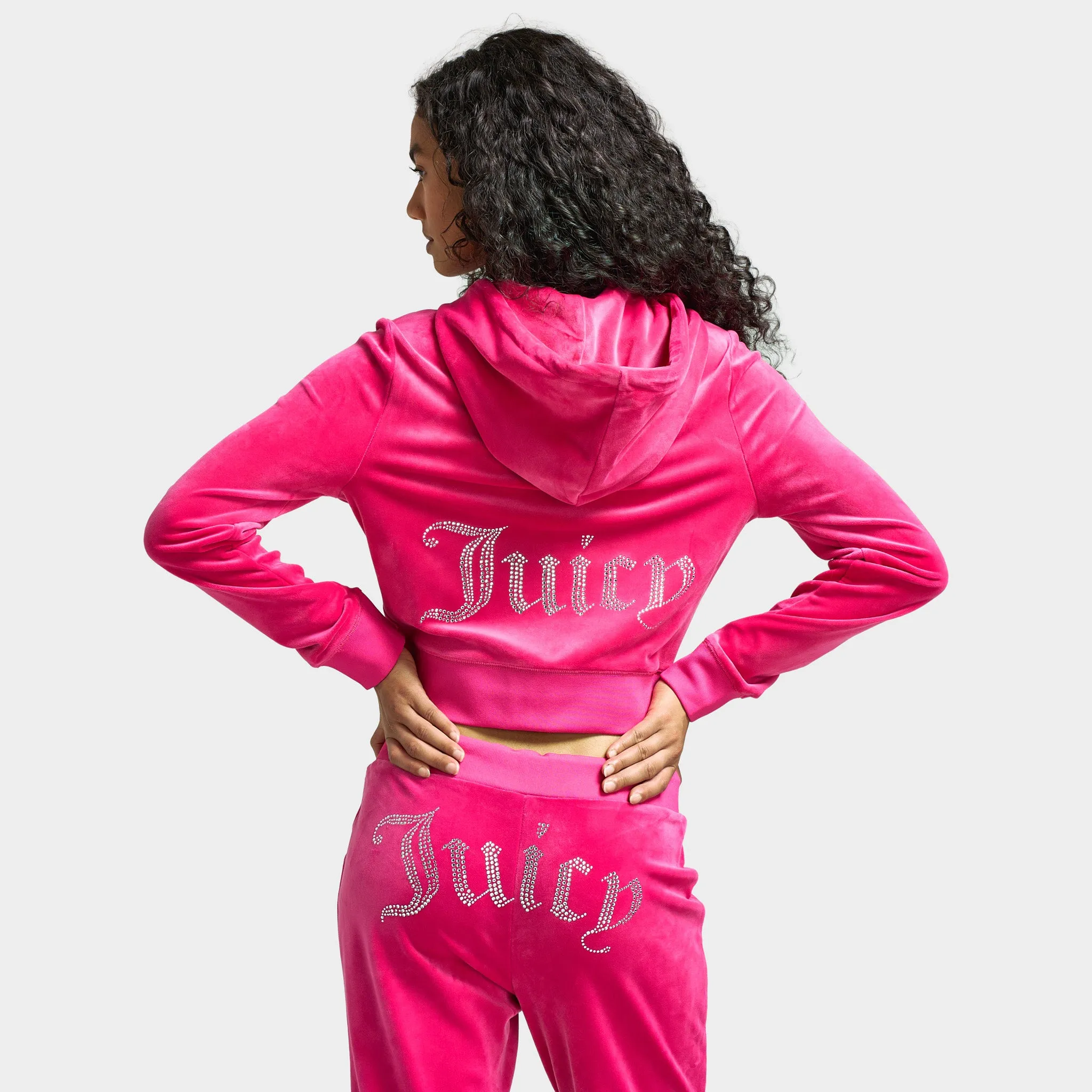 Juicy Couture Women's Big Bling Lux Velour Full Zip hoodie / Free Love sold by JD Sports product image thumbnail 2