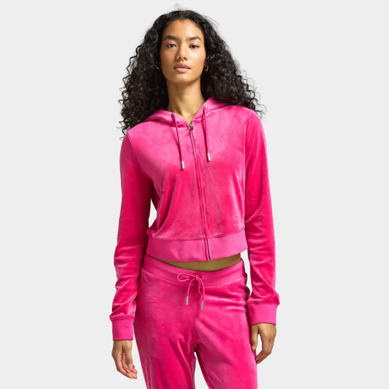 Juicy Couture Women's Big Bling Lux Velour Full Zip hoodie / Free Love sold by JD Sports
