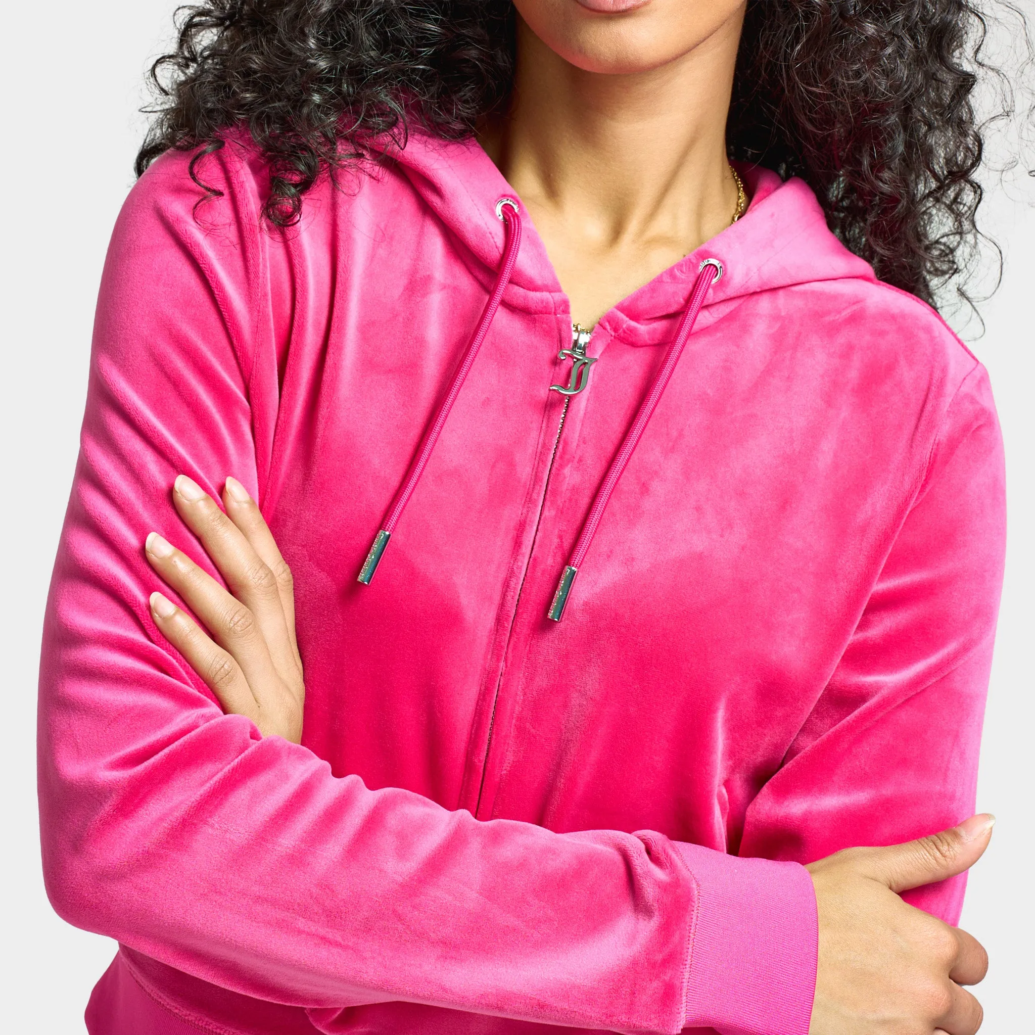 Juicy Couture Women's Big Bling Lux Velour Full Zip hoodie / Free Love sold by JD Sports product image thumbnail 3