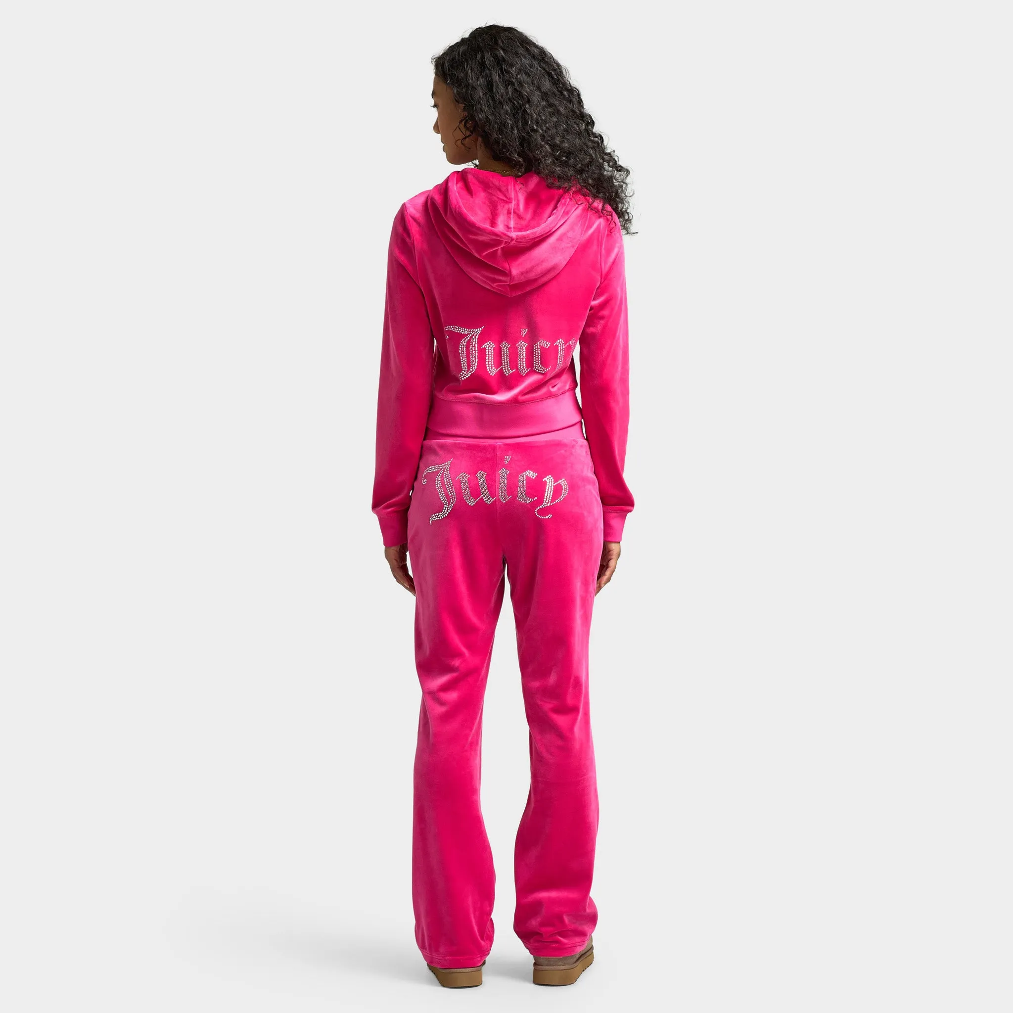 Juicy Couture Women's Big Bling Lux Velour Full Zip hoodie / Free Love sold by JD Sports product image thumbnail 5