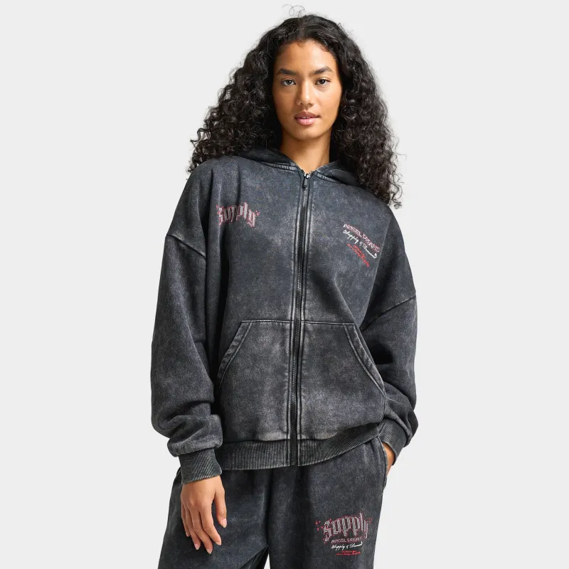 Supply & Demand Women's Angel Dream Fullzip Hoodie / Washed Black sold by JD Sports