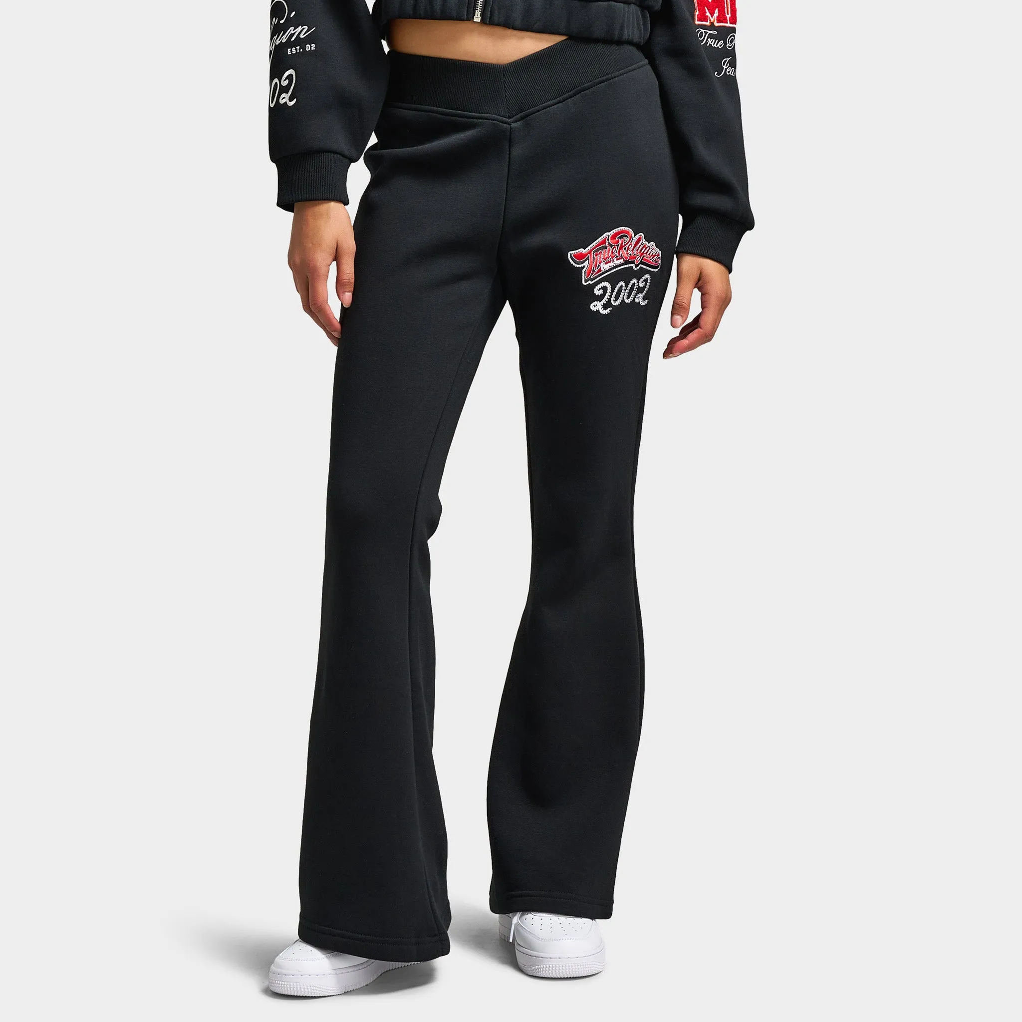 True Religion Women's Crystal V WB Flare Pants / Jet Black sold by JD Sports