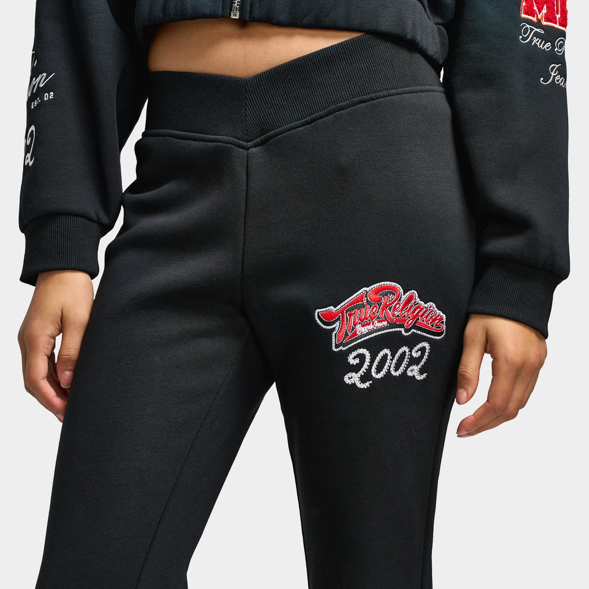 True Religion Women's Crystal V WB Flare Pants / Jet Black sold by JD Sports product image thumbnail 5