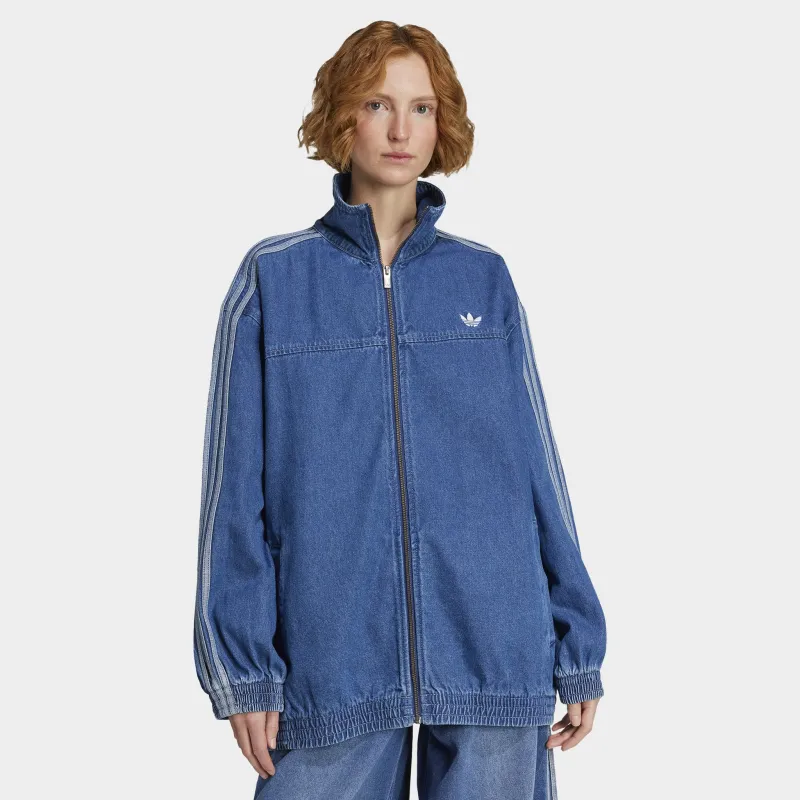 adidas Women's Adicolor Denim Adilenium Oversized Track Top / Indigo Denim sold by JD Sports
