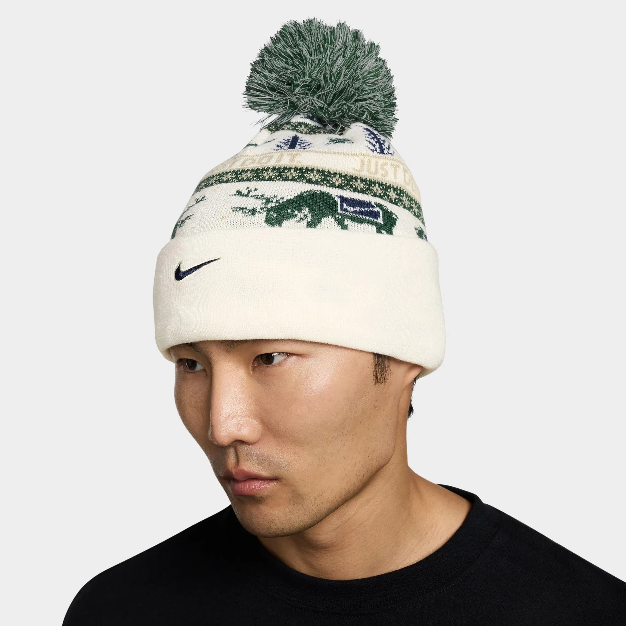 Nike Peak Beanie Sail / Fir - Midnight Navy sold by JD Sports product image thumbnail 4