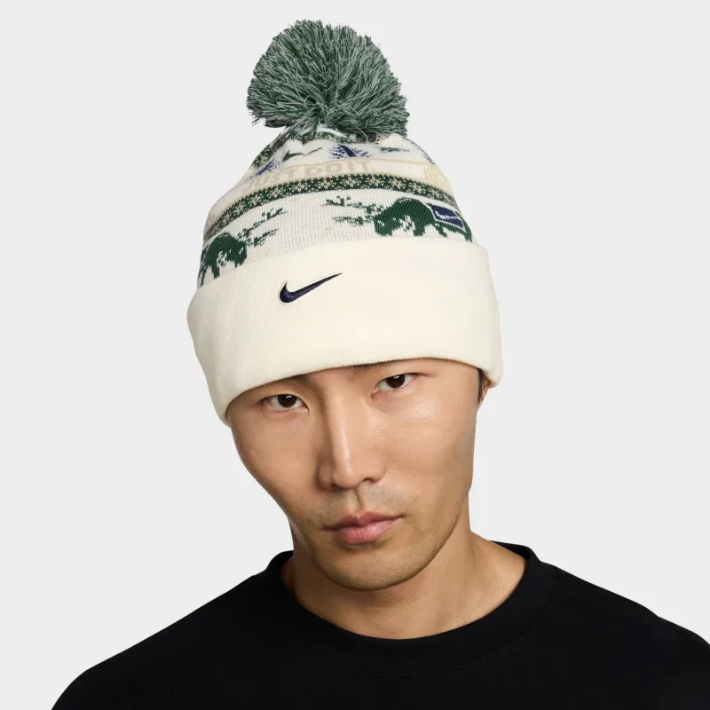 Nike Peak Beanie Sail / Fir - Midnight Navy sold by JD Sports