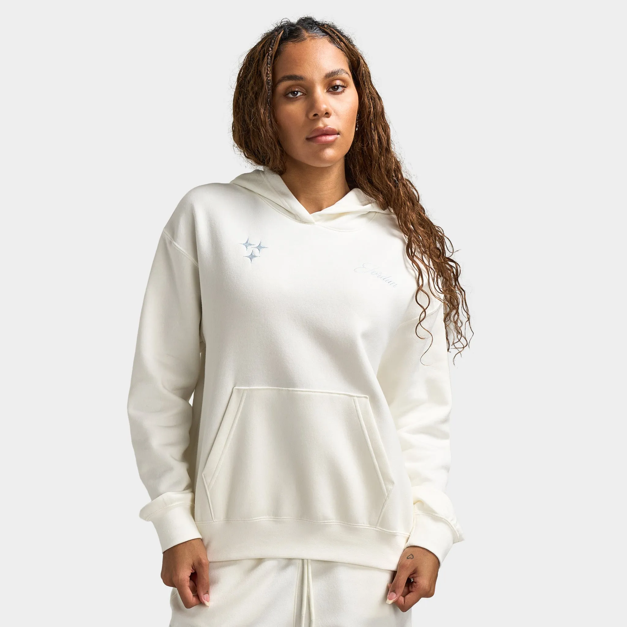 Jordan Women's Brooklyn fleece Pullover Hoodie / Sail sold by JD Sports
