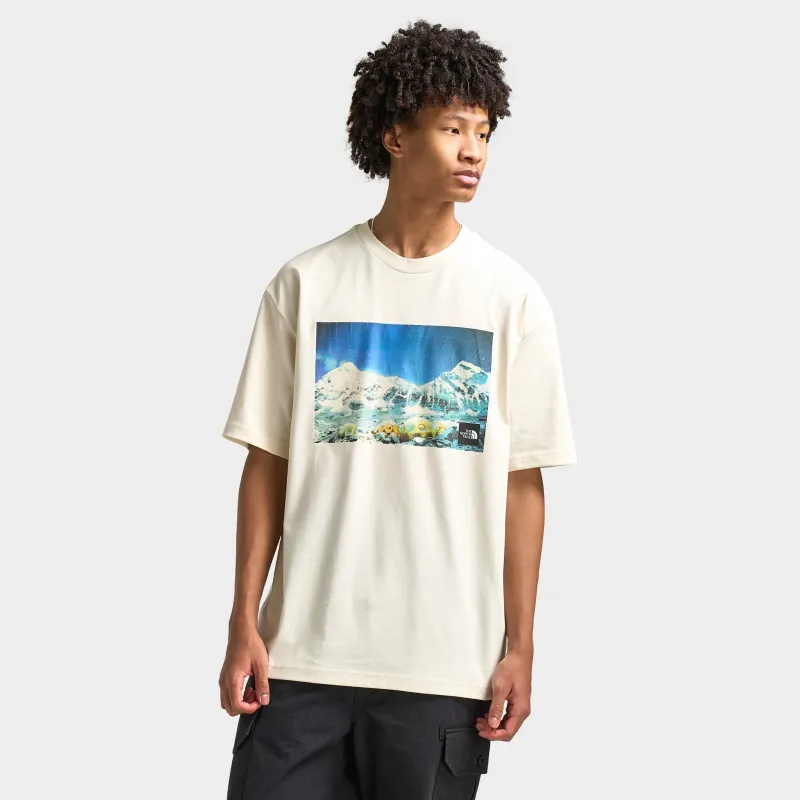 The North Face Oversized Mountain Graphic T-shirt / White Dune sold by JD Sports