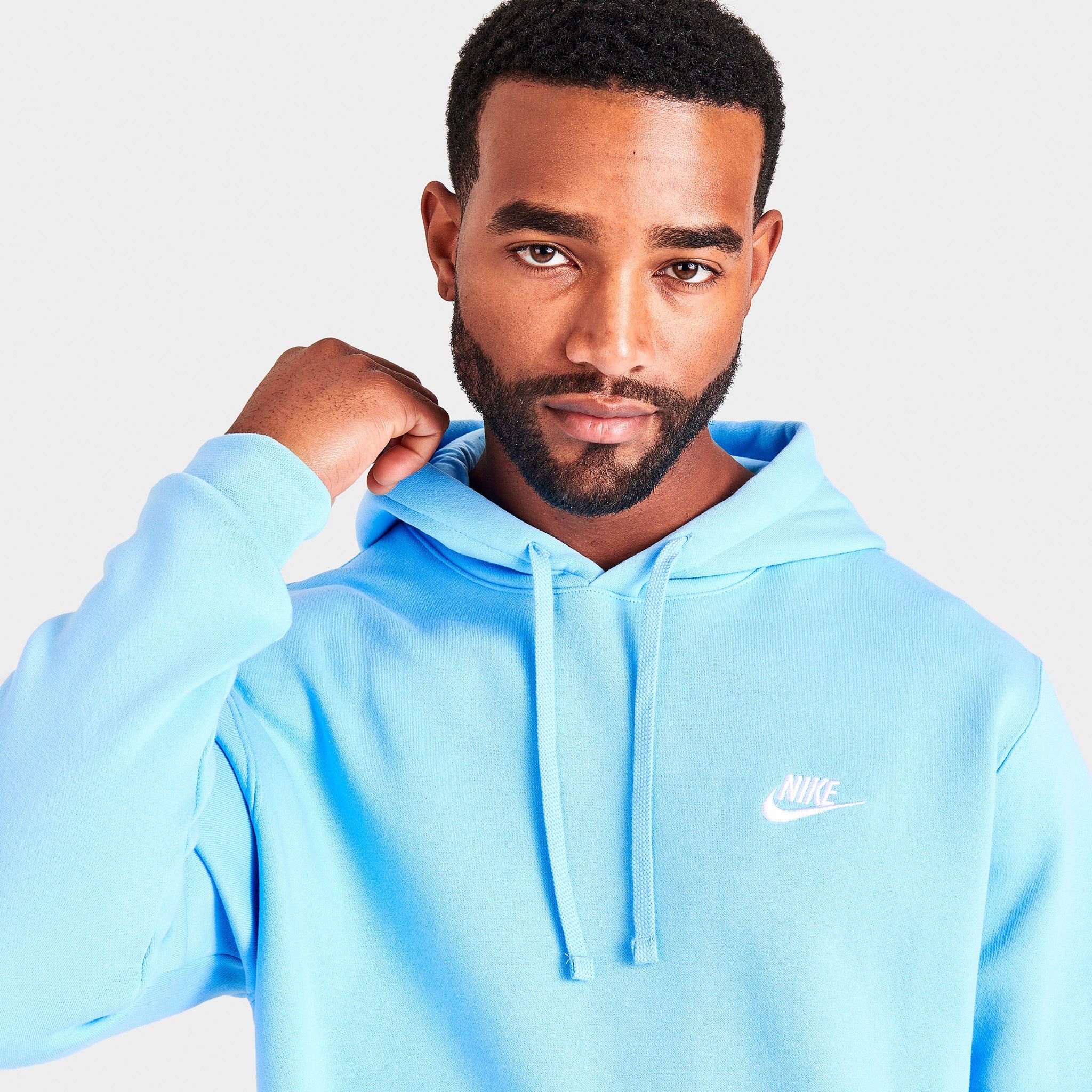 Nike Sportswear Club Fleece Pullover Hoodie Blue Chill / Blue Chill - White sold by JD Sports product image thumbnail 5