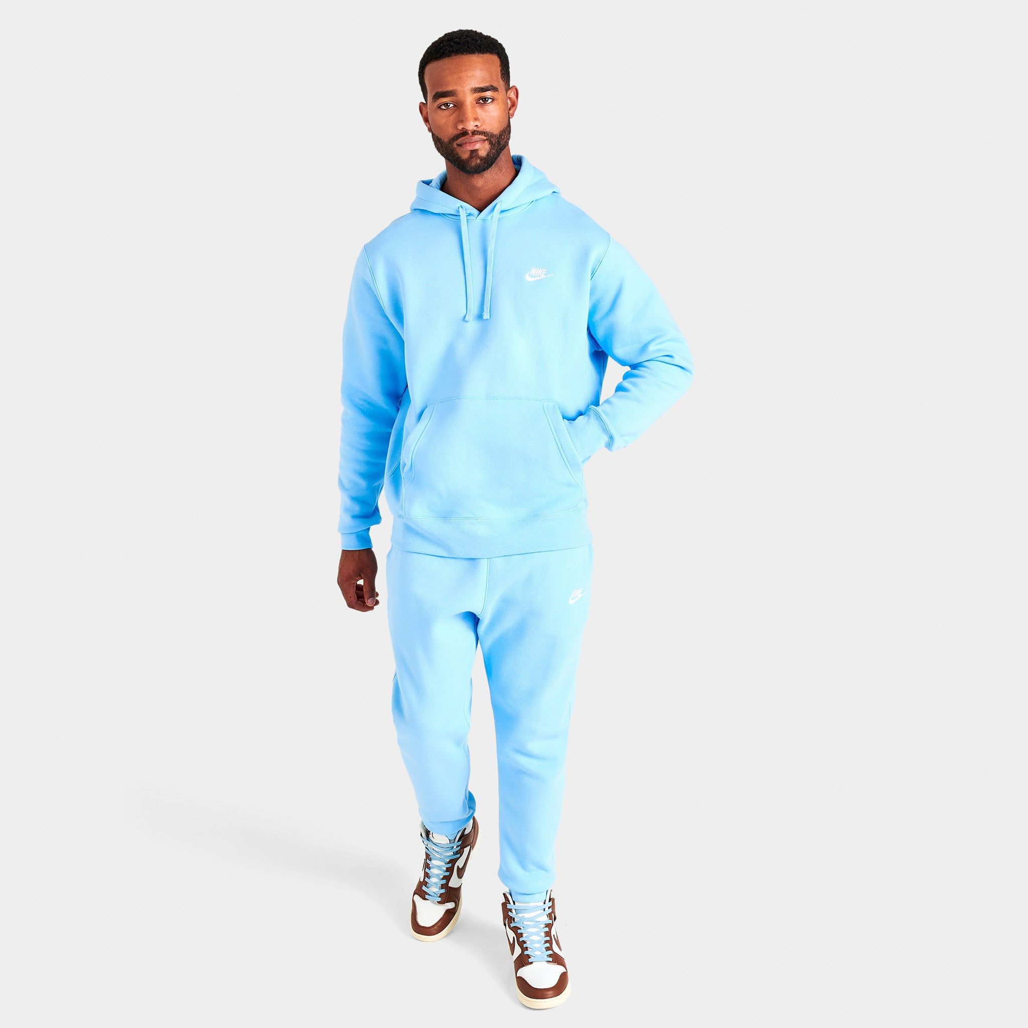 Nike Sportswear Club Fleece Pullover Hoodie Blue Chill / Blue Chill - White sold by JD Sports product image thumbnail 2