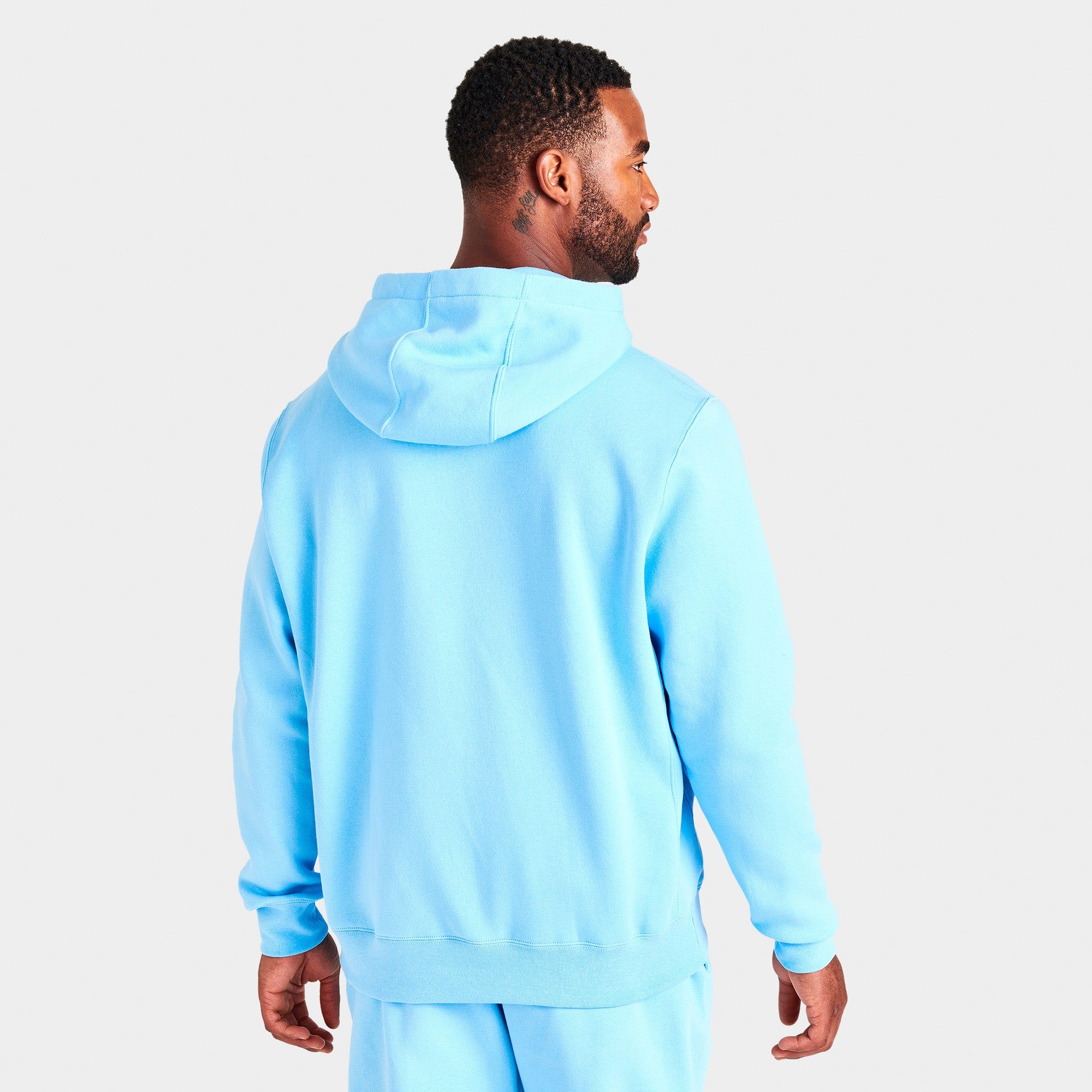 Nike Sportswear Club Fleece Pullover Hoodie Blue Chill / Blue Chill - White sold by JD Sports product image thumbnail 4