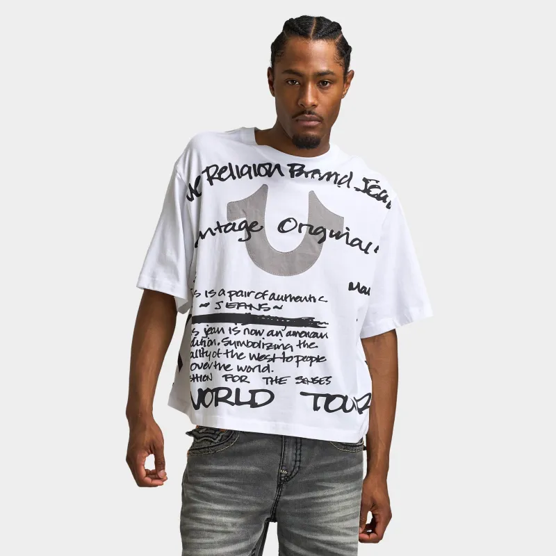 TRUE RELIGION SCRIPT SS BOXY TEE / OPTIC WHITE sold by JD Sports