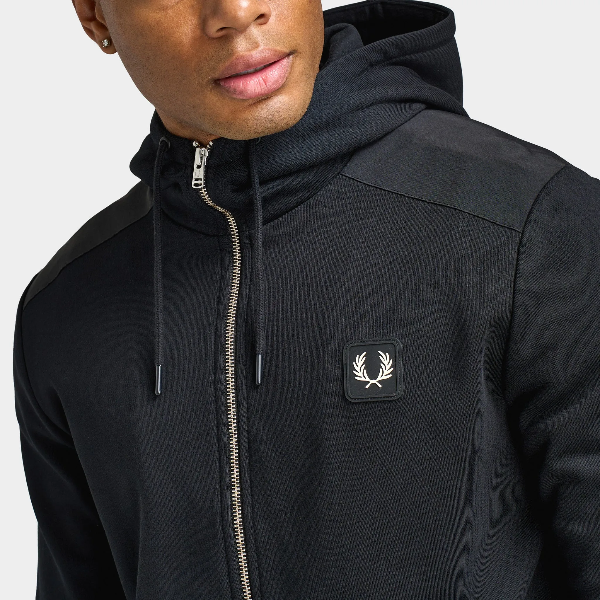 Fred Perry Fabric Blocked Zip Through Sweatshirt / Black sold by JD Sports product image thumbnail 4