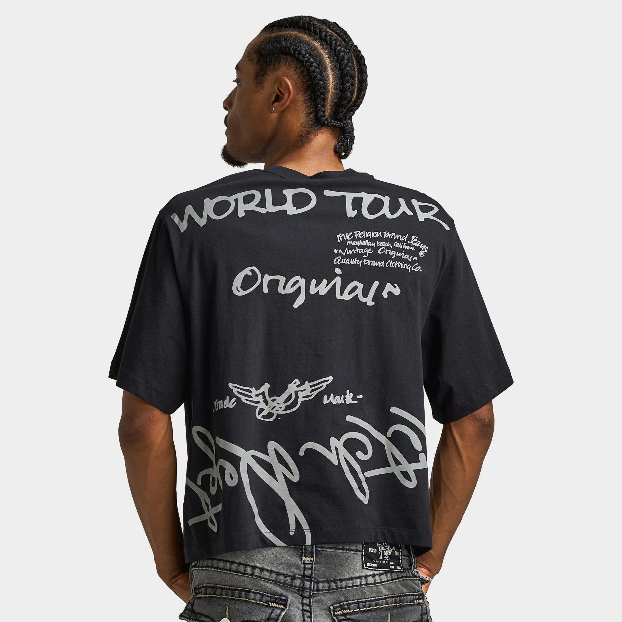 True Religion Script SS Boxy Tee / Jet Black sold by JD Sports product image thumbnail 2