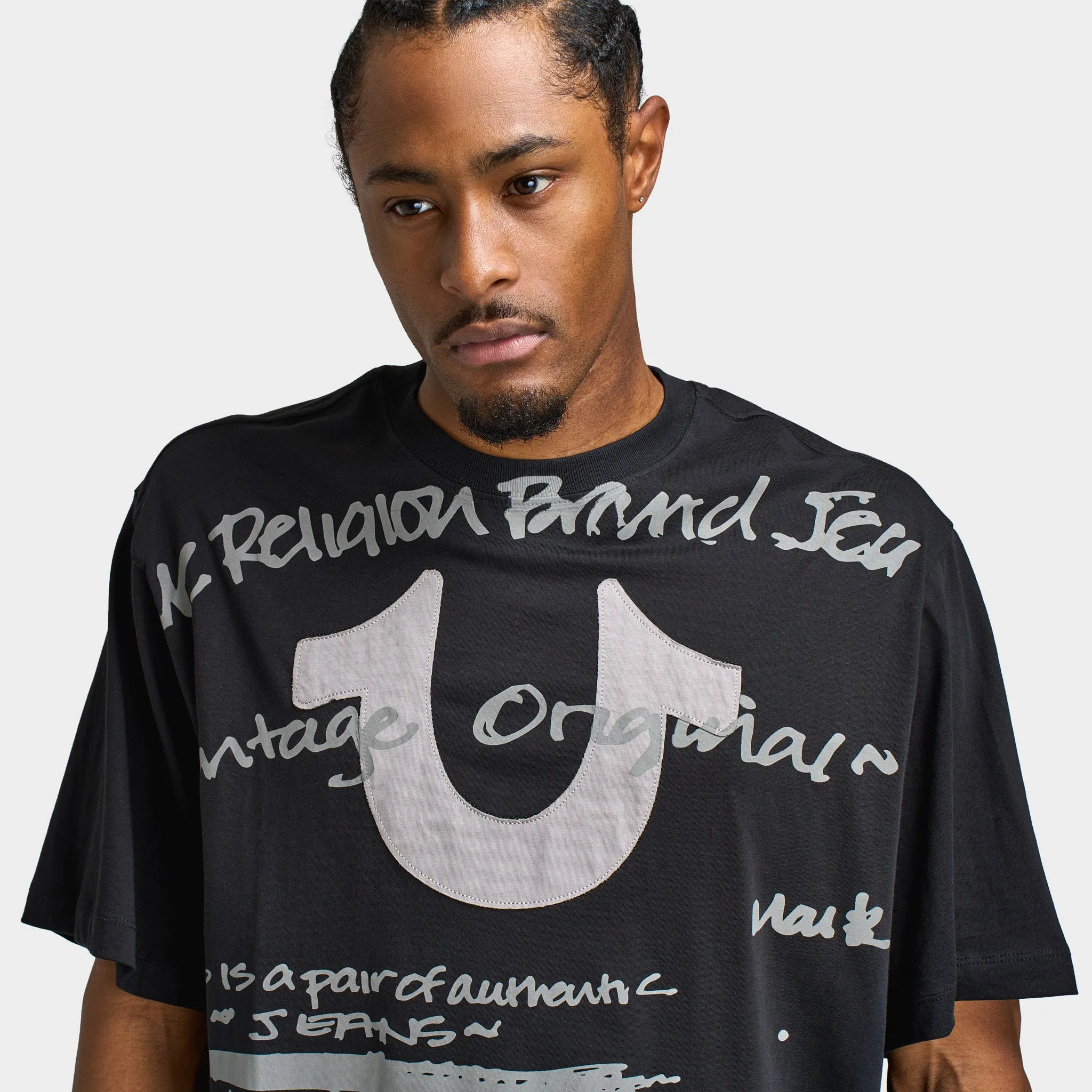 True Religion Script SS Boxy Tee / Jet Black sold by JD Sports product image thumbnail 3