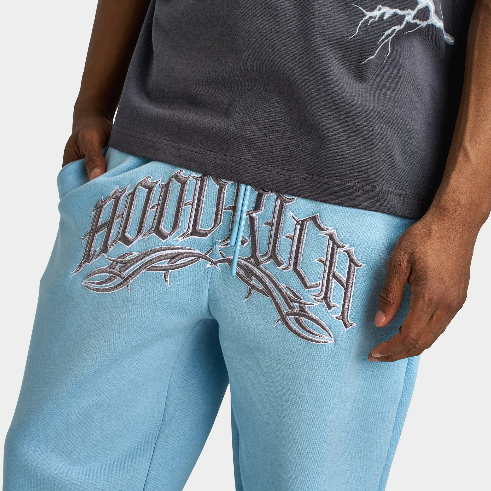 Hoodrich Dark Oversized Open Hem Jogger / Glacier Lake sold by JD Sports product image thumbnail 5