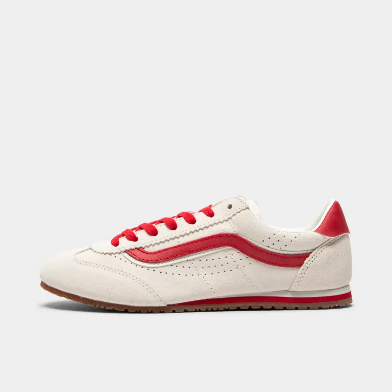 Vans Super Lowpro Suede Marshmallow / Racing Red sold by JD Sports