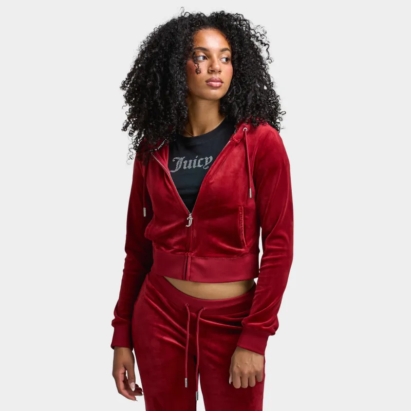 juicy Couture OG Big Bling Fullzip Hoodie / Red Dahlia sold by JD Sports