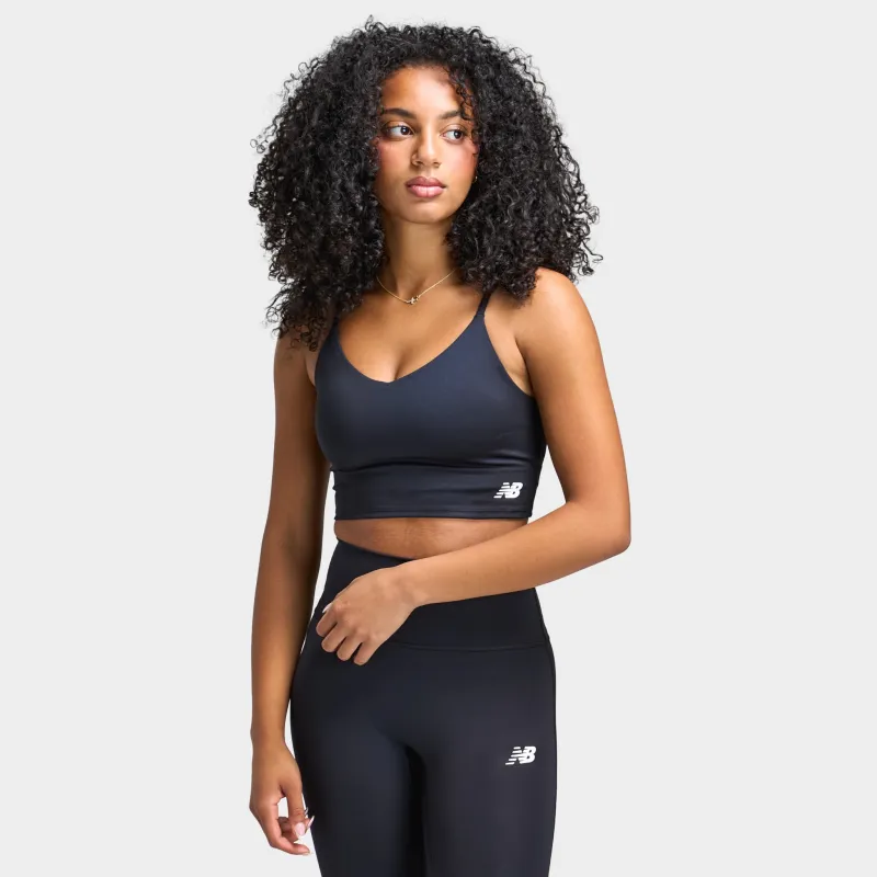 New Balance Women's Logo Tank Bra Dock / Black sold by JD Sports