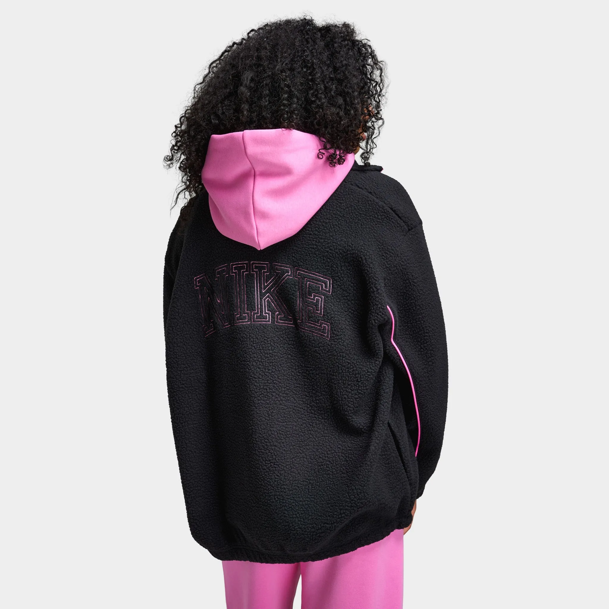 Nike Sportswear Women's Sherpa Full-Zip Jacket Black / Playful Pink sold by JD Sports product image thumbnail 2