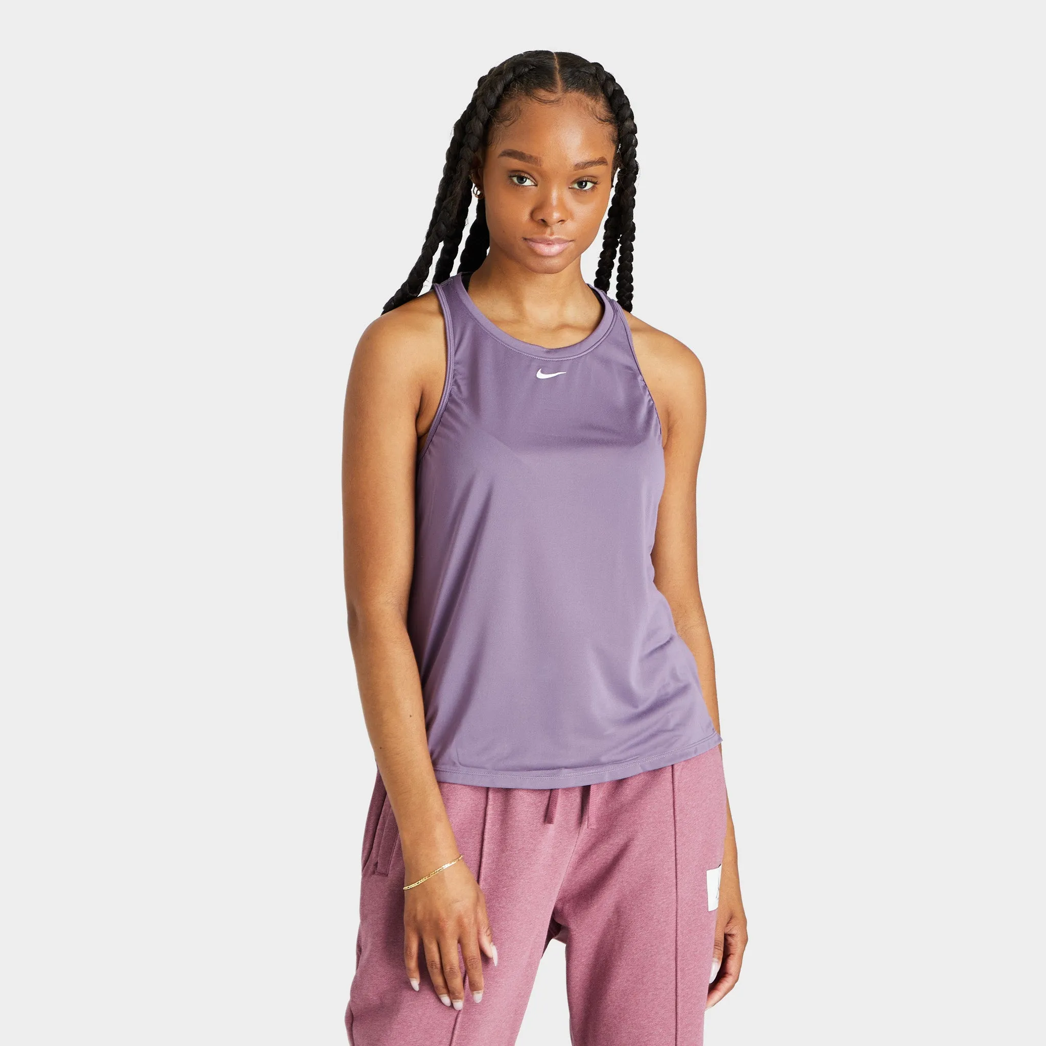 Nike Women's Dri-FIT One Standard Fit Tank / Amethyst Smoke sold by JD Sports