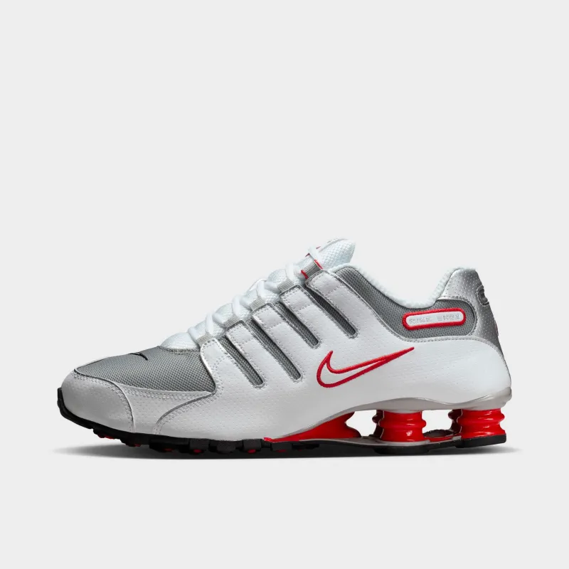 Nike Shox NZ White / Red / Grey sold by JD Sports