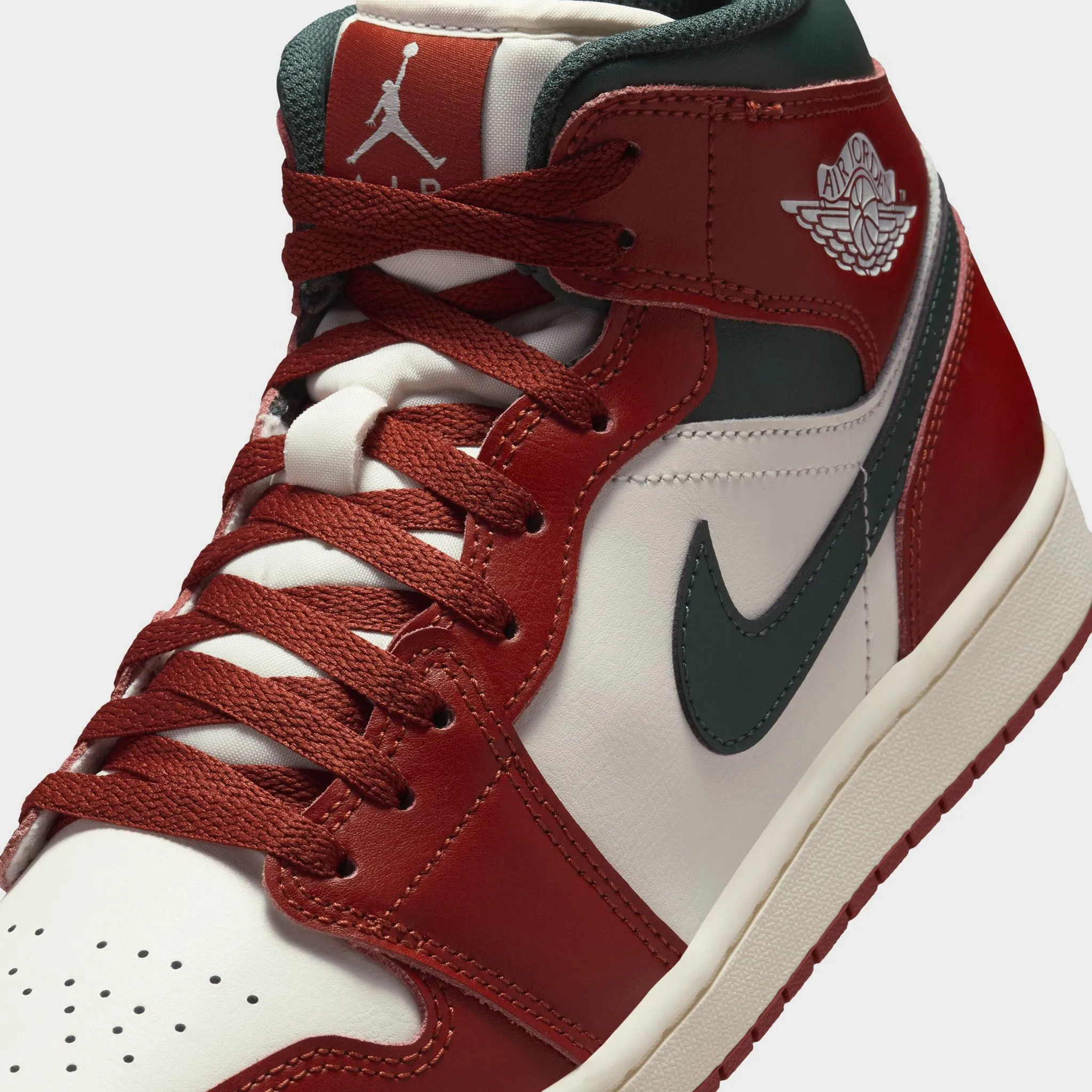 Air Jordan 1 Mid Red / White - Green sold by JD Sports product image thumbnail 3