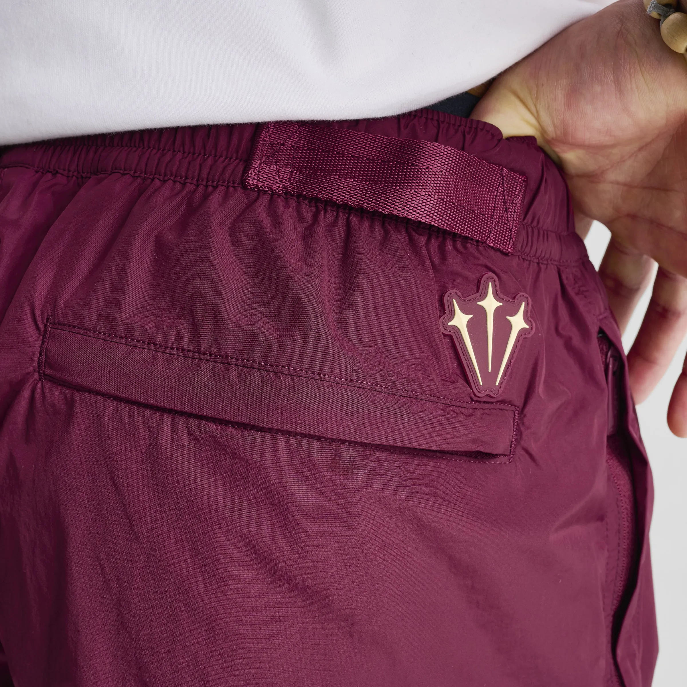 Nike NOCTA Cardinal Nylon Shorts Dark Beetroot / Adobe - Citron Tint sold by JD Sports product image thumbnail 5