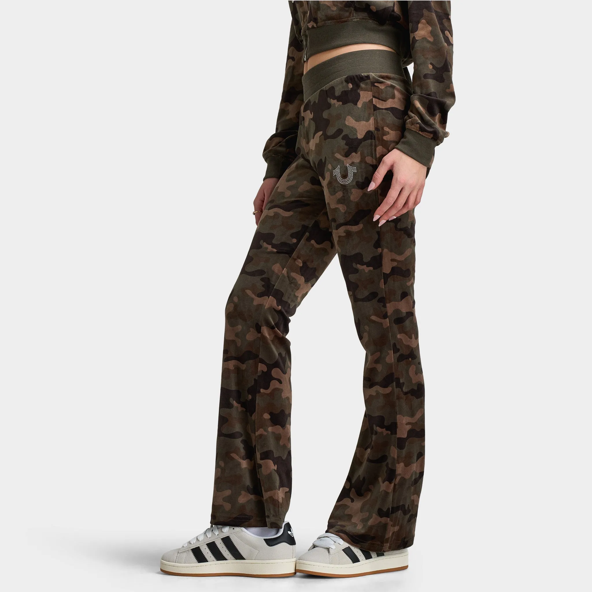 True Religion Women's Velour Bootcut Pants / Brown Camo sold by JD Sports product image thumbnail 3