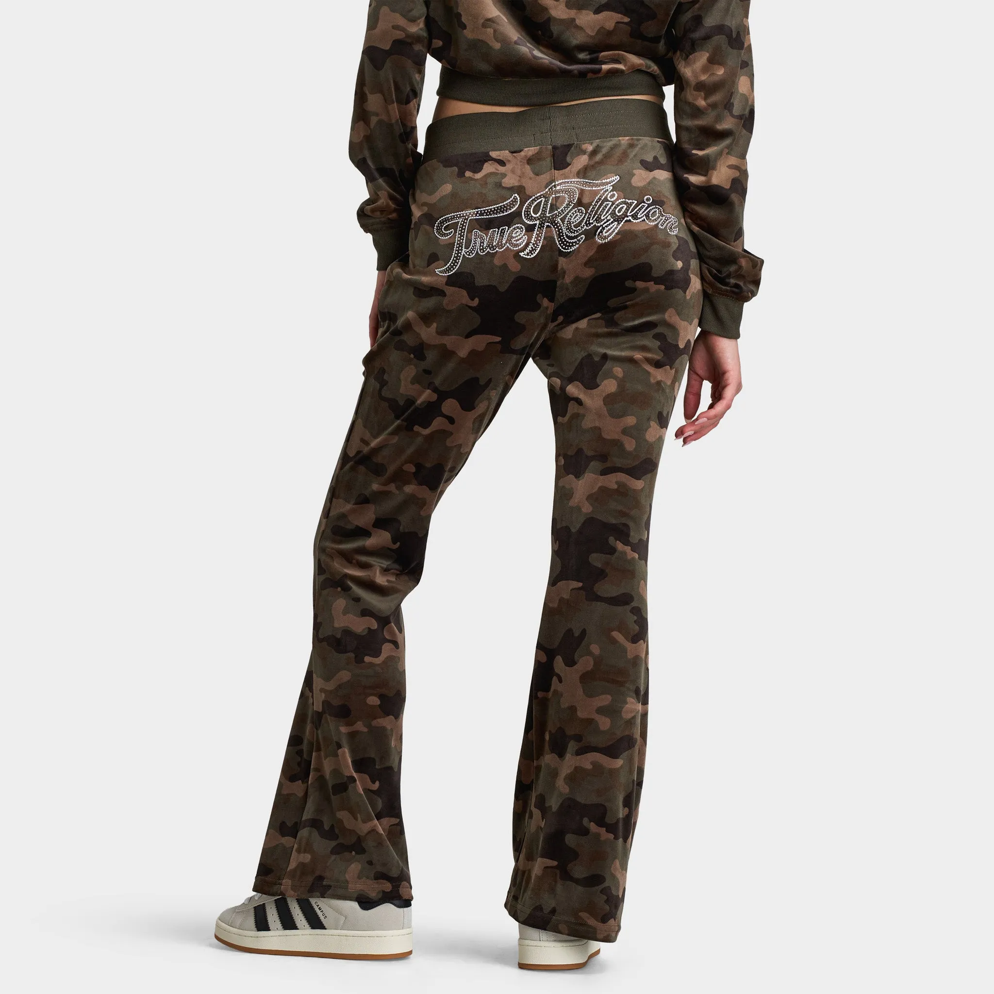True Religion Women's Velour Bootcut Pants / Brown Camo sold by JD Sports product image thumbnail 2