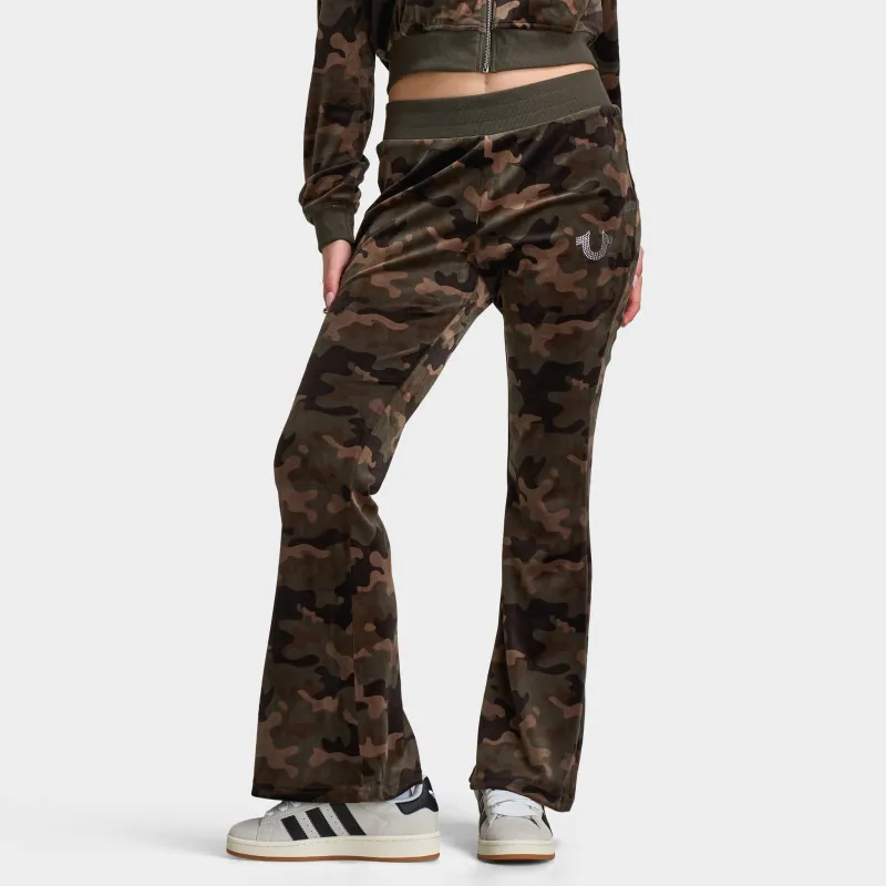 True Religion Women's Velour Bootcut Pants / Brown Camo sold by JD Sports