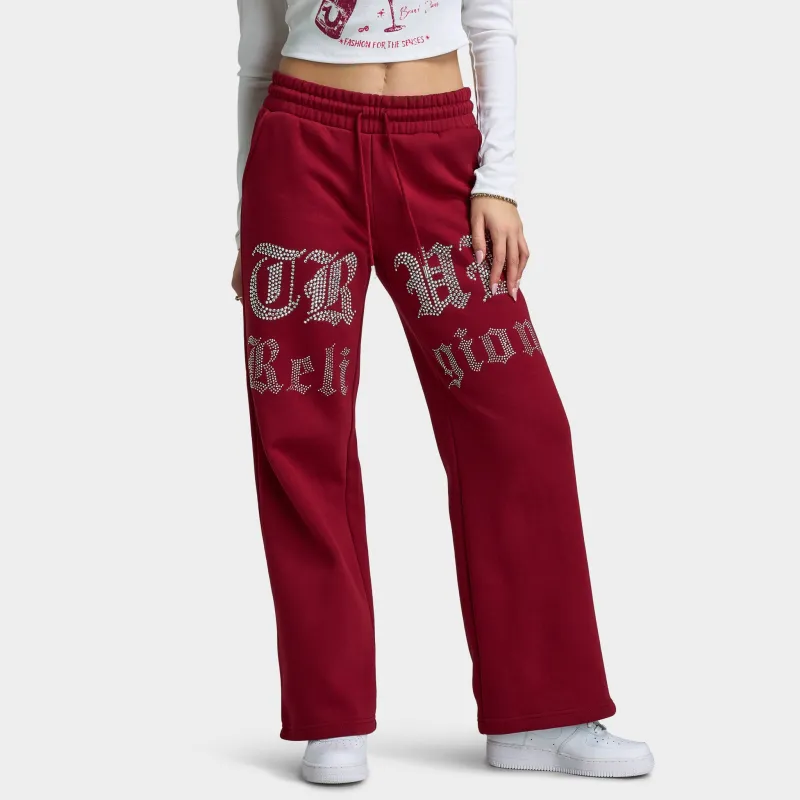 True Religion Women's Crystal Wide Leg Pants / Rhubarb sold by JD Sports