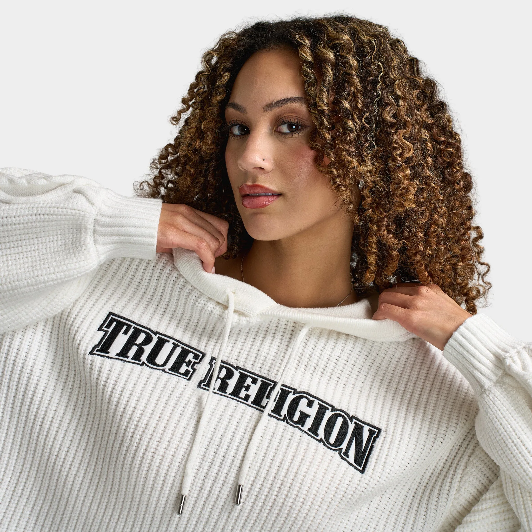 True Religion Women's Embroidery Pullover Hoodie / Winter White sold by JD Sports product image thumbnail 4