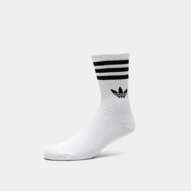 adidas Originals 3 Stripes Crew Socks (3 Pack) / White sold by JD Sports