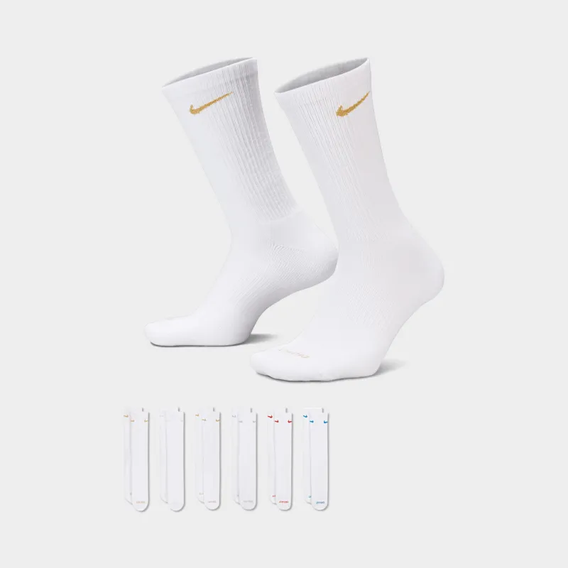 Nike Everyday Plus Cushioned Crew Socks (6 Pack) White/Multi sold by JD Sports