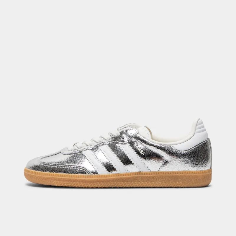 adidas Women's Samba OG Silver Metallic / White - Gum sold by JD Sports