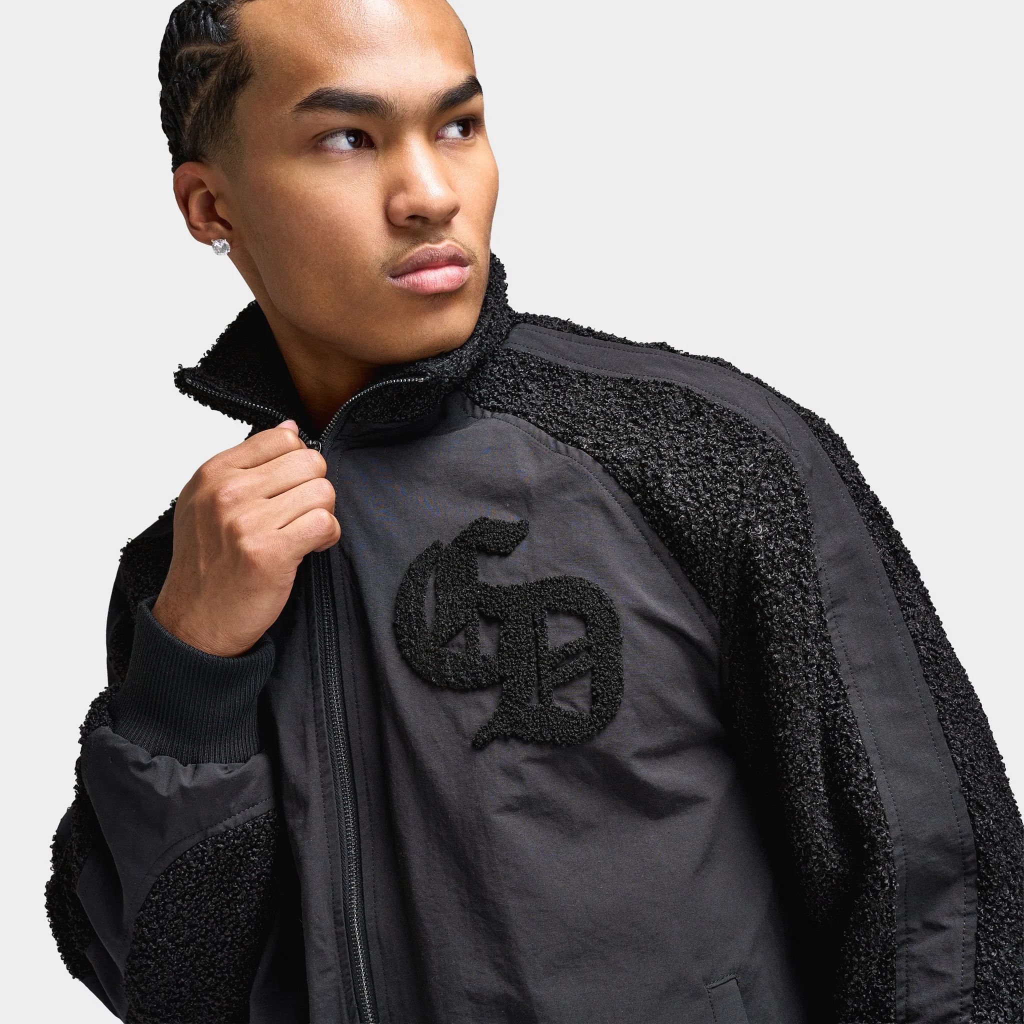 Criminal Damage Micro Sherpa and Nylon Track Jacket / Black sold by JD Sports product image thumbnail 4