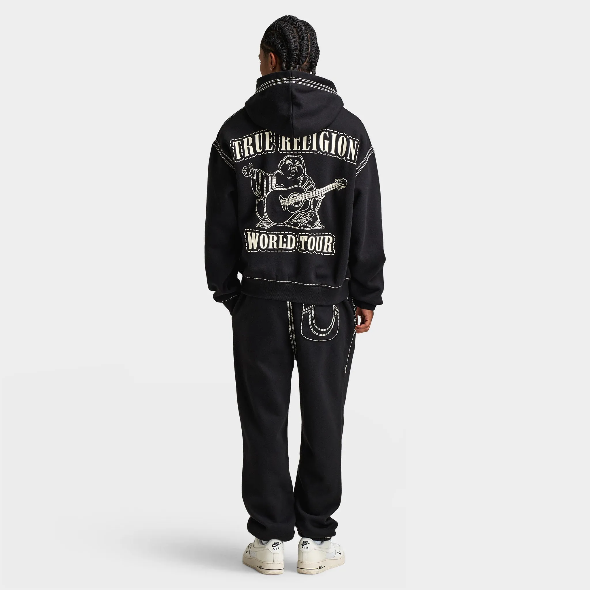 True Religion Super Quad Stitch Zip Up Hoodie / Black sold by JD Sports product image thumbnail 2