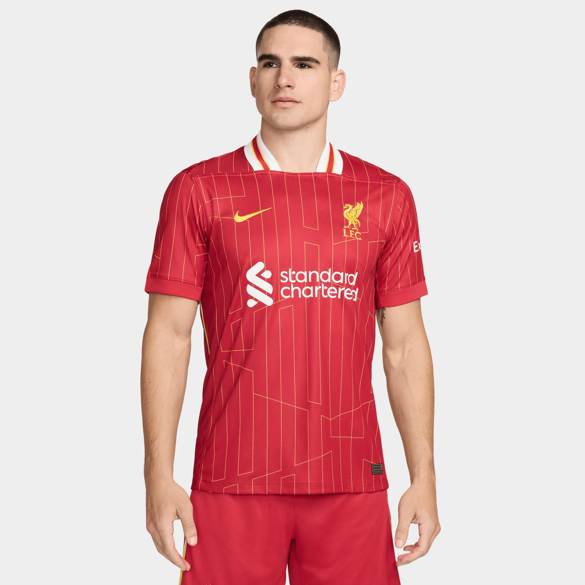 Nike Dri-FIT Liverpool FC Soccer Jersey Gym Red / White - Chrome Yellow sold by JD Sports
