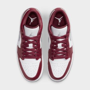 Jordan 1 Low White / Bordeaux - Grey sold by JD Sports