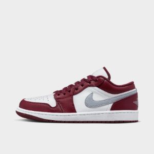 Jordan 1 Low White / Bordeaux - Grey sold by JD Sports