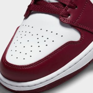 Jordan 1 Low White / Bordeaux - Grey sold by JD Sports