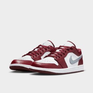 Jordan 1 Low White / Bordeaux - Grey sold by JD Sports