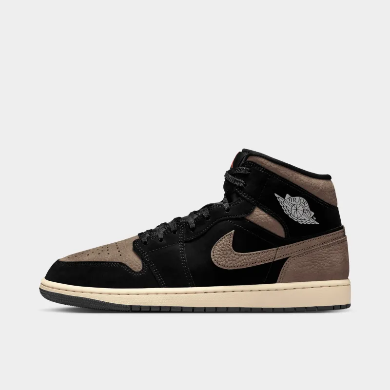 Jordan 1 Mid Black/Olive Grey sold by JD Sports