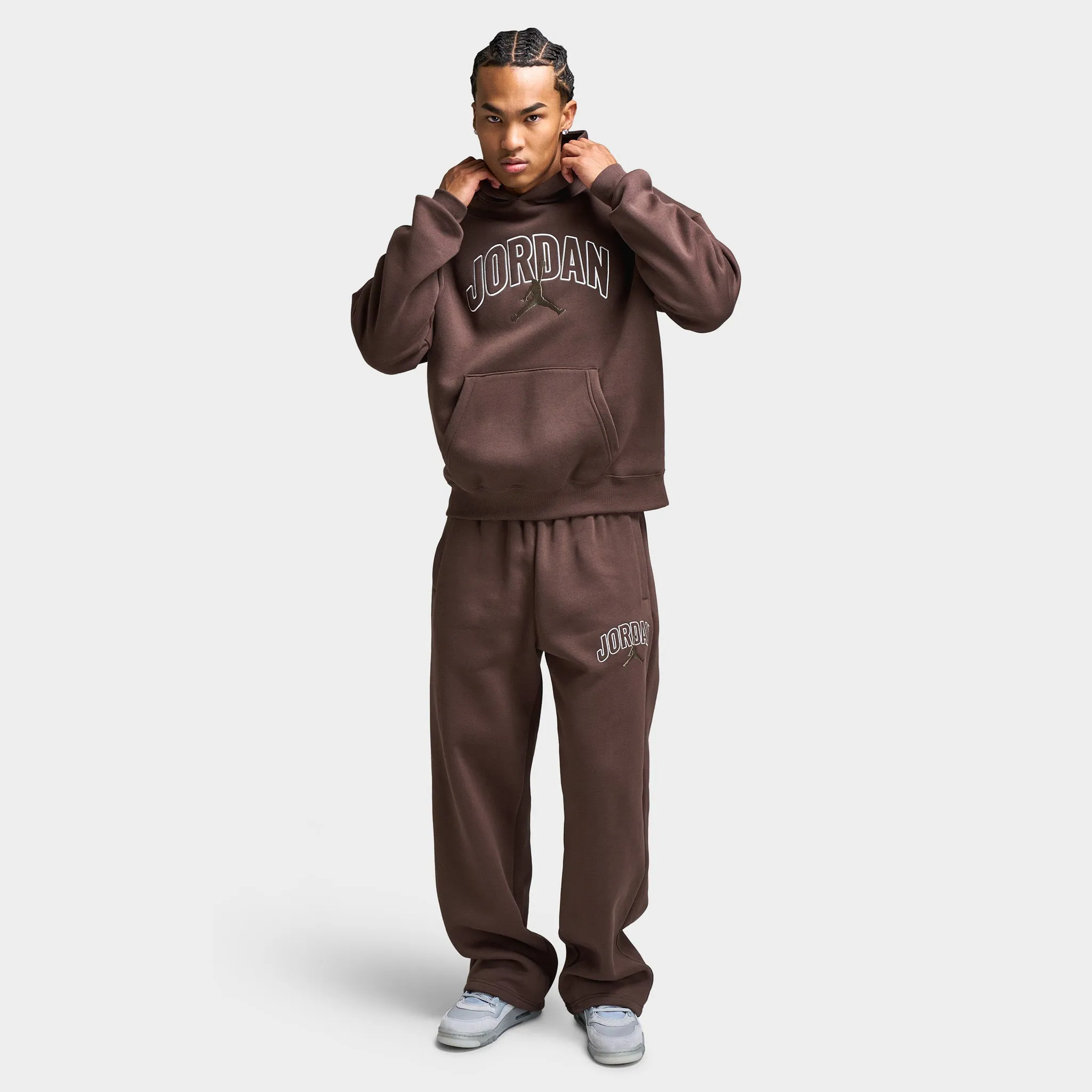 Jordan Brooklyn Fleece Oversized Open Hem Pants / Baroque Brown sold by JD Sports